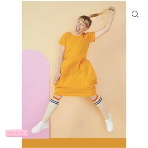 Vibrant Orange Casual Dress Mommy and me. Kids listed too by Papu stories